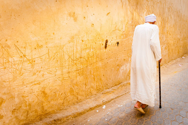 Old man with stick, Fez